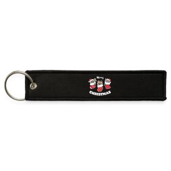 Cute Cats In Christmas Sock For Christmas Cat - Jet Tag Keychain - black - Front