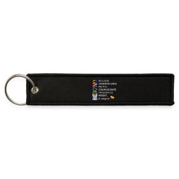 Be Kind Inclusive Understanding Compassionate - Jet Tag Keychain - black - Front