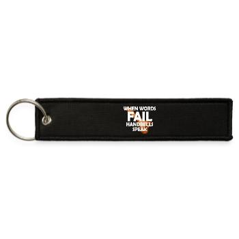 When Words Fail Handbells Speak - Jet Tag Keychain - black - Front