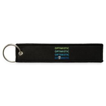 stay optimistic cute kitten - Jet Tag Keychain - black - Front