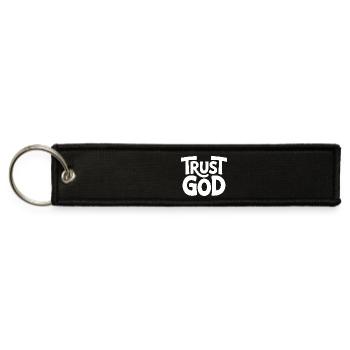 Trust God Jesus Christ Faith - Jet Tag Keychain - black - Front