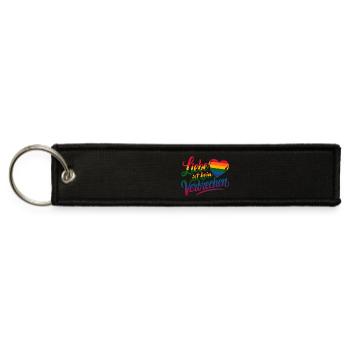  Liebe Ist Kein Verbrechen Rainbow Heart LGBT - Jet Tag Keychain - black - Front