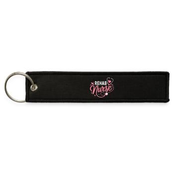Rehab Nurse Heart Stethoscope - Jet Tag Keychain - black - Front