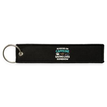 Night Shift Nurse Tired Nurse RN Coffee Surviving - Jet Tag Keychain - black - Front