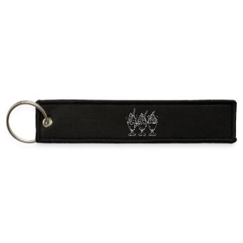 Ice Cream Sundaes Drawing - Jet Tag Keychain - black - Front