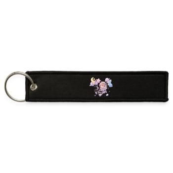 Cute Chibi Astronaut Sticker - Jet Tag Keychain - black - Front
