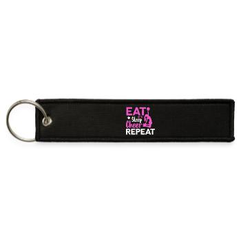 Eat Sleep Cheer Repeat  - Jet Tag Keychain - black - Front