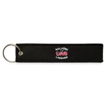 Inclusion Is My Love Language Graphic - Jet Tag Keychain - black - Front