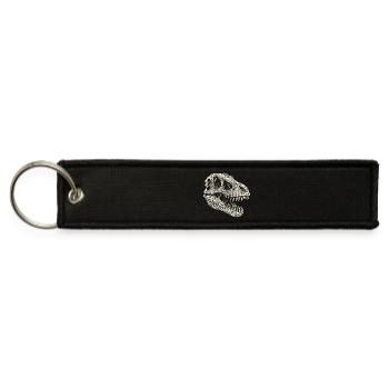 Vintage_Embroidered_Dinosaur_Skull_Outline-Orig - Jet Tag Keychain - black - Front