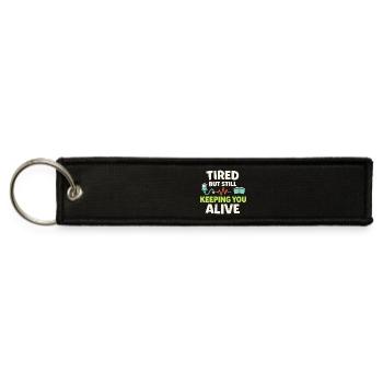 Night Shift Nurse Tired Nurse RN Coffee Surviving - Jet Tag Keychain - black - Front