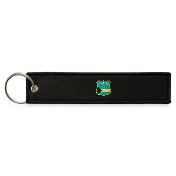 Bahamas coat of arms flag design - Jet Tag Keychain - black - Front