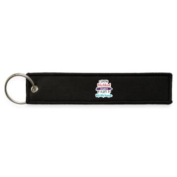 I speak because it hurts to bite my tongue - Jet Tag Keychain - black - Front