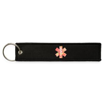 EMT Floral EMT EMS Emergency Medical Services - Jet Tag Keychain - black - Front