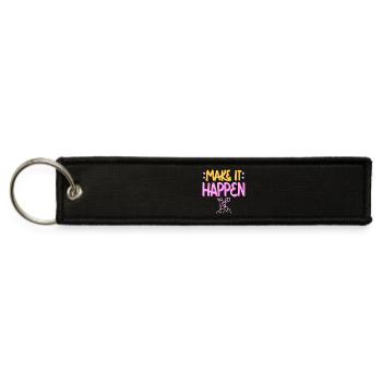 Make it happens - Jet Tag Keychain - black - Front