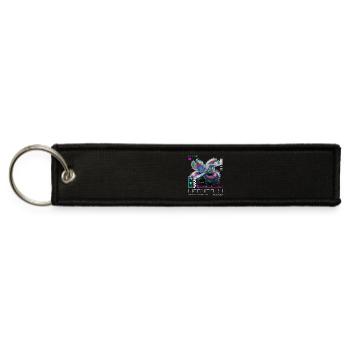 Heavenly - Futuristic Floral Aesthetic - Jet Tag Keychain - black - Front