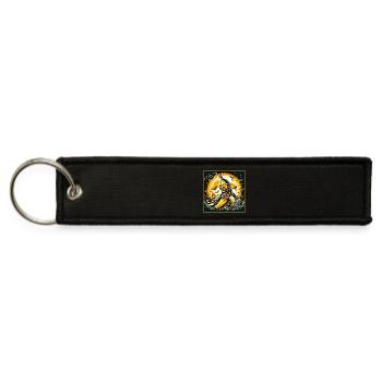 Creepy Halloween Banana - Jet Tag Keychain - black - Front
