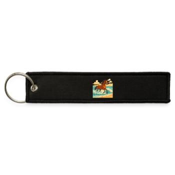 Majestic Horse Emerging from the Sea - Jet Tag Keychain - black - Front