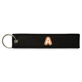 Retro Colorblock Letter A Design - Jet Tag Keychain - black - Front