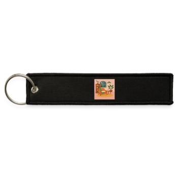 Cozy Night Reading Nook Design - Jet Tag Keychain - black - Front