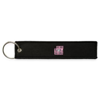Decoupage Mantra Cut Glue Seal Repeat Cat - Jet Tag Keychain - black - Front