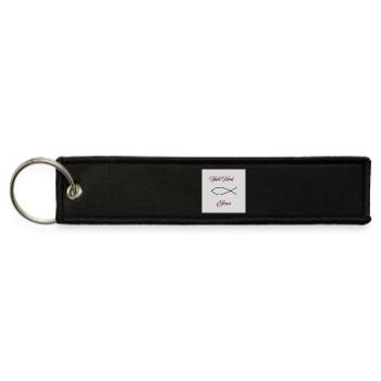 Religious Fish Jesus Inspiration T-Shirt - Jet Tag Keychain - black - Front