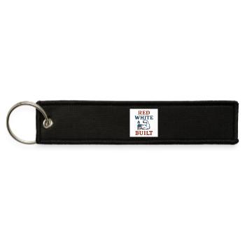 Red White & Built - Jet Tag Keychain - black - Front