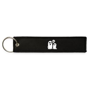 Halloween Cute Boo Ghosts - Jet Tag Keychain - black - Front
