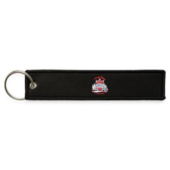 Winter Cat Cozy Face Meme - Jet Tag Keychain - black - Front