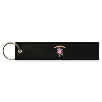 Rainbow Tutu Hippo Pop Art - Jet Tag Keychain - black - Front