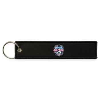 Trans Gamer Pride LGBTQ+ Streamer Identity - Jet Tag Keychain - black - Front