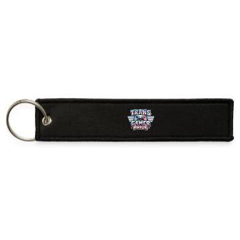 Trans Gamer Pride LGBTQ+ Streamer Identity - Jet Tag Keychain - black - Front