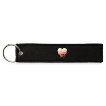 Ice Cream Heart - Jet Tag Keychain - black - Front