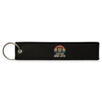  Just One More Layer Retro 3D Printer 3D Printing - Jet Tag Keychain - black - Front