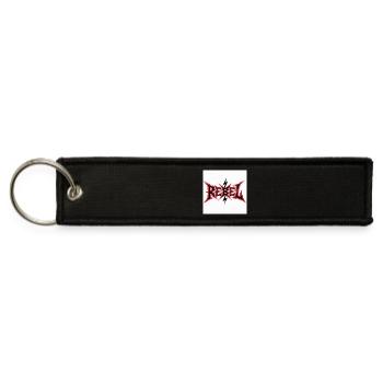 lightning-bolt-behind-a-bold-star-symbol--red-a - Jet Tag Keychain - black - Front