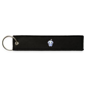 Cute Kawaii Mini Robot - Jet Tag Keychain - black - Front