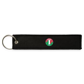 Bergamo Italy Circular Badge - Jet Tag Keychain - black - Front