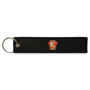 101 Days of School Music Dog – Cute Dalmatian - Jet Tag Keychain - black - Front