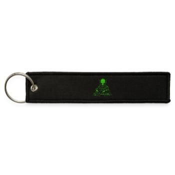 Space DJ – Perfect for Techno and Rave Fans - Jet Tag Keychain - black - Front