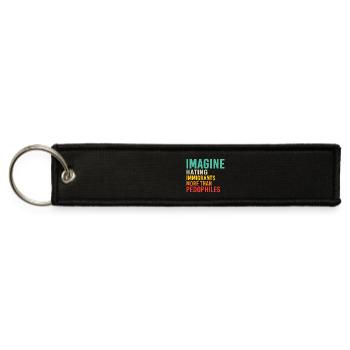 Imagine Hating Immigrants Anti ICE Protest Tee - Jet Tag Keychain - black - Front