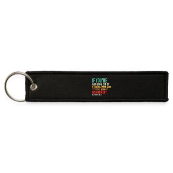 If You're Hanging On By A Thread Faith Screen Prin - Jet Tag Keychain - black - Front