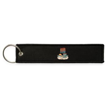 Vintage-California-Coastline-Sunset-Pier - Jet Tag Keychain - black - Front