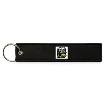 Probably Aliens UFO Peace Sign - Jet Tag Keychain - black - Front