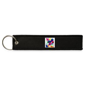 Kaleidoscopic Abstract Collage - Jet Tag Keychain - black - Front