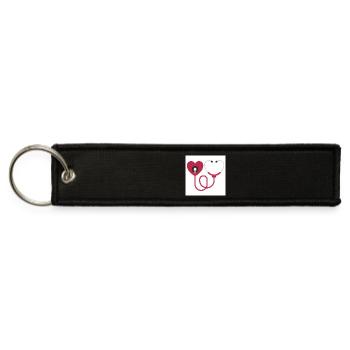 Cute Stethoscope Nurse Life Heart - Jet Tag Keychain - black - Front