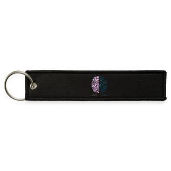 brain creativ nerd geek school genius analytic pc - Jet Tag Keychain - black - Front