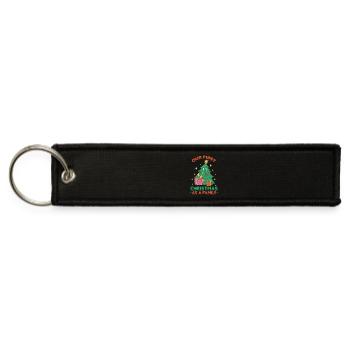 Our First Christmas As A Family Merry Xmas Tree - Jet Tag Keychain - black - Front