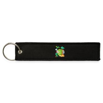Herd Of Cute Dinosaurs 3rd Birthday 3 Years Old - Jet Tag Keychain - black - Front