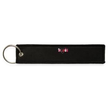 Nurses Valentines Day Gifts Hearts Stethoscope - Jet Tag Keychain - black - Front