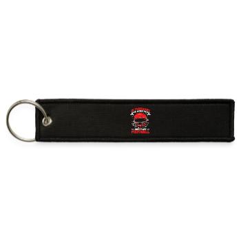 In February We Wear Red Sports Athlete American - Jet Tag Keychain - black - Front