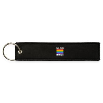 This Is My Pride Flag - LGBT Pride Flag Gift - Jet Tag Keychain - black - Front